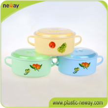 Professional Factory Colorful Round with Handle Plastic Lunch Food Box Containers for Kids